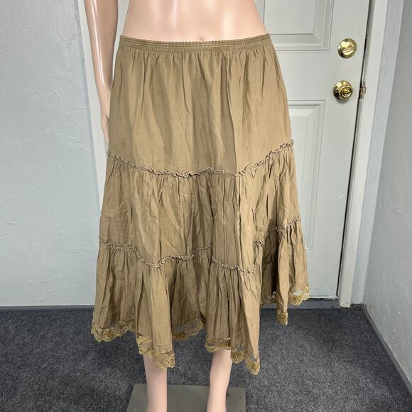 Vintage Y2k Zero Zero Maternity Women's Skirt Small Flowy A-line Boho Lace L3-5 - Picture 1 of 7